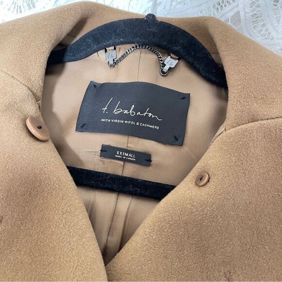 Aritzia Camel Double-Breasted Leather Jacket - Picture 9 of 14